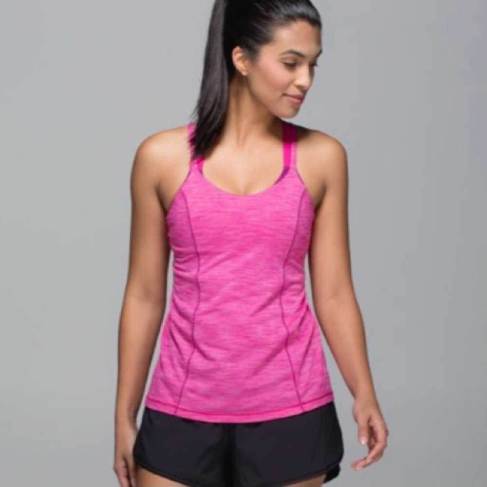 Lululemon Heathered Magenta Run for Gold Tank, 8